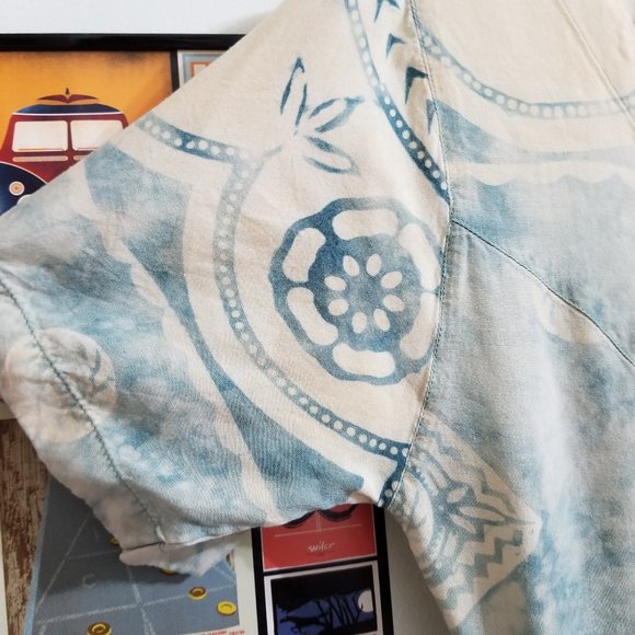 Passports Of Pier 1 Imports dress Small ombre batik abstract print VINTAGE - Picture 3 of 12